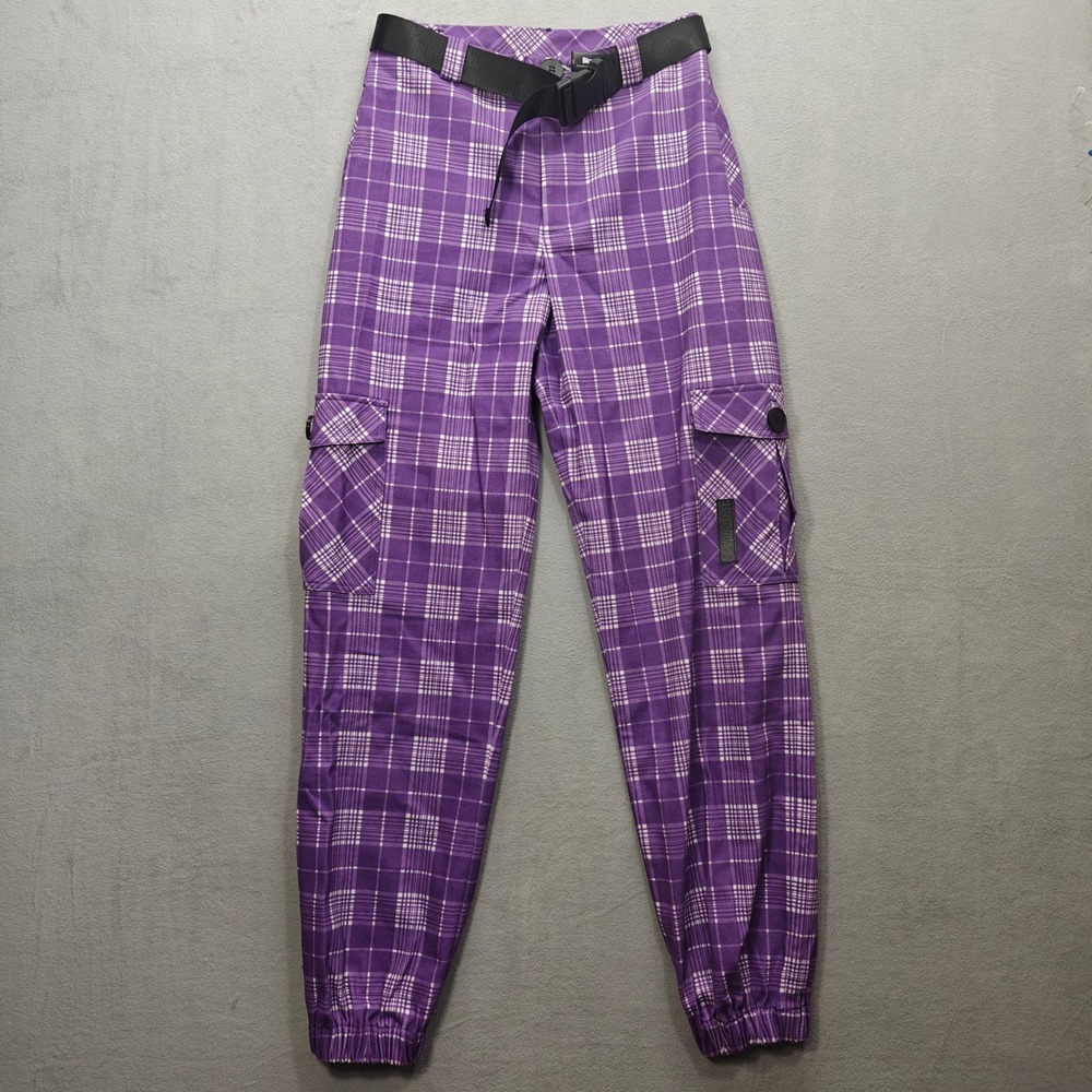 BlackMilk Womens Plaid Cargo Joggers Pants Size 10 Punk Skater Alt Streetwear